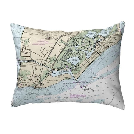 Betsy Drake NC12214CM 16 X 20 In. Cape May; NJ Nautical Map Noncorded Indoor & Outdoor Pillow